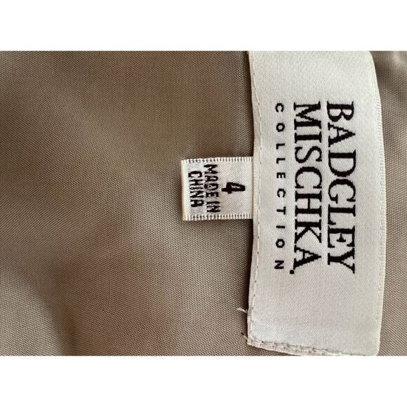 Badgley Mischka Cream and Gold Mini Dress - Picture 9 of 10